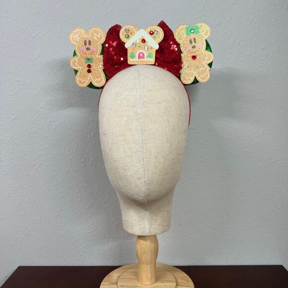 Gingerbread Dreams Minnie Ears | Disney-Inspired Christmas Mouse Ears Headband - Picture 2 of 5